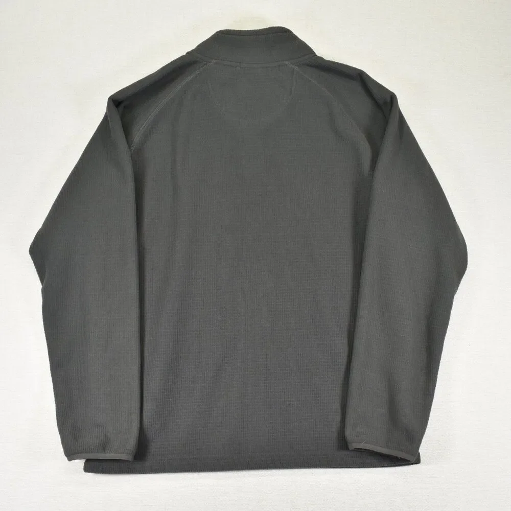 North Face 1/4 Zip Mens Large Gray Thermal Waffle Knit Layer Pullover Shirt